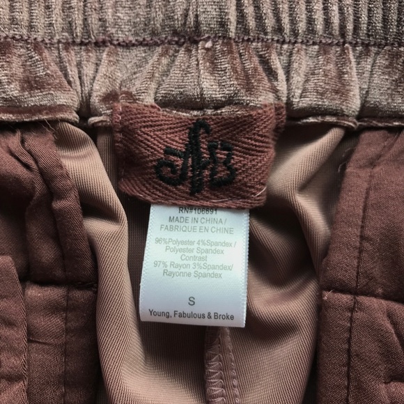 YOUNG FABULOUS & BROKE NWT Ollie Velvet Jogger - Picture 5 of 7
